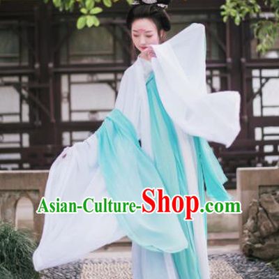 Traditional Chinese Tang Dynasty Imperial Consort Costume Ancient Palace Maidenform White Hanfu Dress for Women