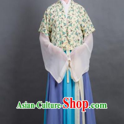 Traditional Chinese Tang Dynasty Young Lady Costume Ancient Hanfu Dress for Poor Women