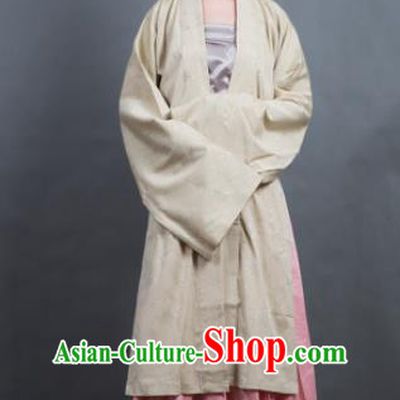 Traditional Chinese Song Dynasty Countess Yellow BeiZi Costume Ancient Hanfu Dress for Rich Women