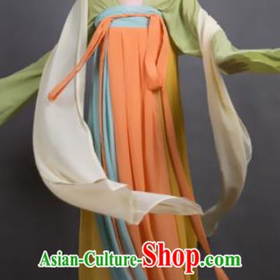 Traditional Chinese Tang Dynasty Maidenform Orange Hanfu Dress Ancient Palace Princess Costume for Women
