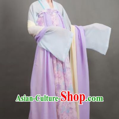 Traditional Chinese Tang Dynasty Maidenform Purple Hanfu Dress Ancient Palace Princess Costume for Women