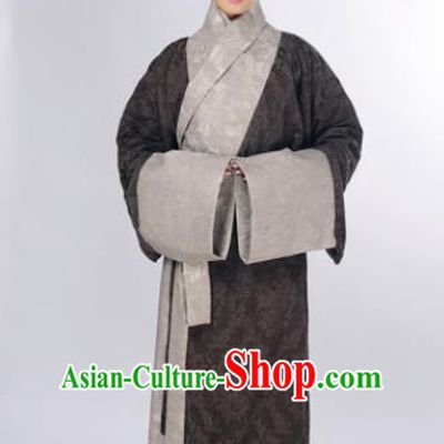 Traditional Chinese Han Dynasty Maidenform Curving-Front Robe Ancient Marquise Costume for Women