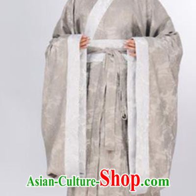 Traditional Chinese Han Dynasty Marquise Costume Ancient Taoist Nun Curving-Front Robe for Women