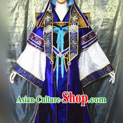 Asian Chinese Cosplay Customized Crown Prince Costume Ancient Swordsman Clothing for Men