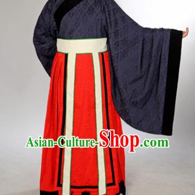 Chinese Traditional Zhou Dynasty Scholar Costumes Ancient Minister Robe for Men