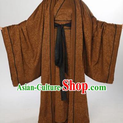 Chinese Traditional Han Dynasty Scholar Costumes Ancient Minister Robe for Men