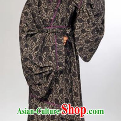 Traditional Chinese Han Dynasty Dowager Countess Costume Ancient Maidenform Curving-Front Robe for Women
