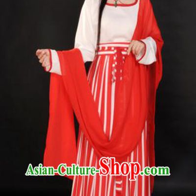Traditional Chinese Tang Dynasty Maidenform Red Costume Ancient Young Lady Clothing for Women