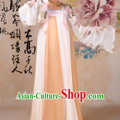 Traditional Chinese Tang Dynasty Palace Dance Costume Ancient Princess Orange Hanfu Dress for Women