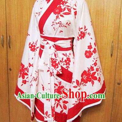 Traditional Chinese Han Dynasty Printing Red Curving-Front Robe Ancient Princess Costume for Women