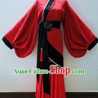 Traditional Chinese Han Dynasty Palace Lady Red Hanfu Dress Ancient Princess Fairy Costume for Women