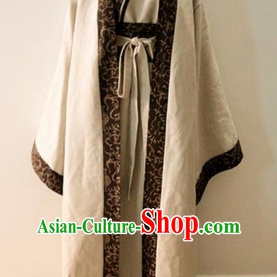 Chinese Traditional Han Dynasty Scholar Costumes Ancient Nobility Childe Robe for Men