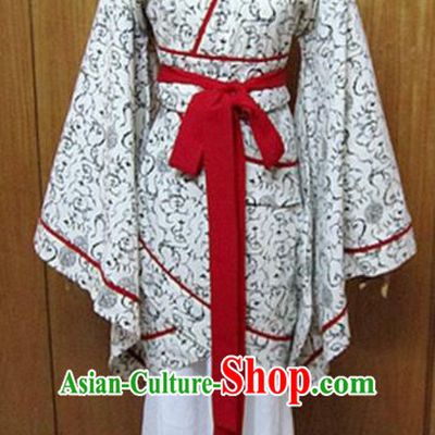 Traditional Chinese Han Dynasty Maidenform Curving-Front Robe Ancient Princess Fairy Costume for Women