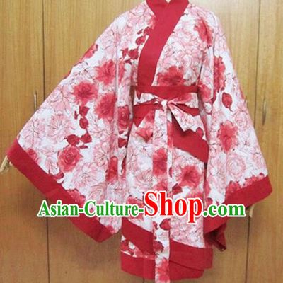 Traditional Chinese Han Dynasty Maidenform Red Curving-Front Robe Ancient Princess Costume for Women