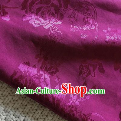 Asian Chinese Traditional Fabric Classical Pattern Rosy Brocade Cheongsam Cloth Silk Fabric