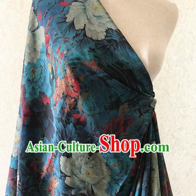 Asian Chinese Traditional Fabric Classical Printing Pattern Brocade Cheongsam Cloth Silk Fabric