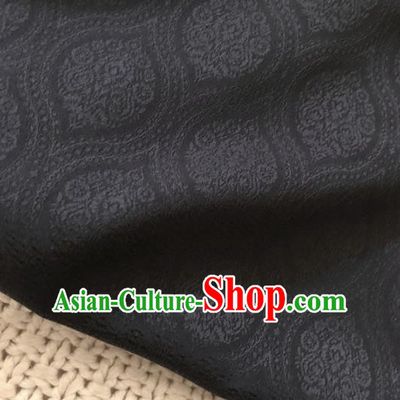 Asian Chinese Traditional Fabric Classical Pattern Black Brocade Cheongsam Cloth Silk Fabric