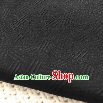 Asian Chinese Traditional Fabric Classical Pattern Black Brocade Cloth Silk Fabric