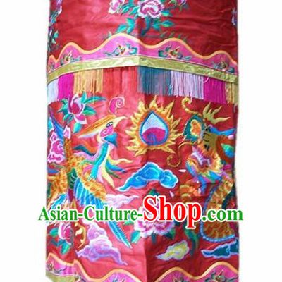 Traditional Chinese Beijing Opera Props Baldachin Embroidered Dragon Phoenix Umbrella