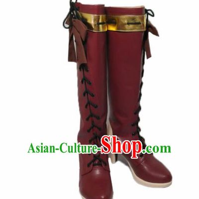 Asian Chinese Cosplay Shoes Cartoon Long Boots for Women