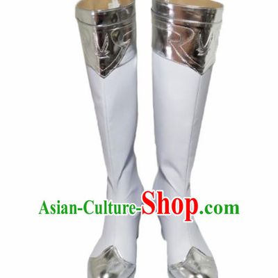 Asian Chinese Cosplay Shoes Cartoon Fairy White Boots for Women