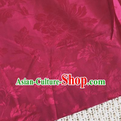 Asian Chinese Traditional Fabric Peony Pattern Rosy Brocade Cloth Silk Fabric