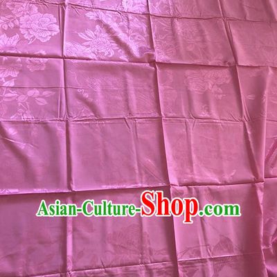 Asian Chinese Traditional Fabric Palace Flowers Birds Pattern Pink Brocade Cloth Silk Fabric