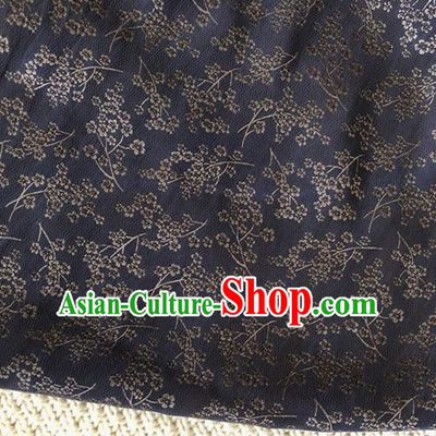 Asian Chinese Traditional Fabric Palace Pattern Navy Brocade Cloth Silk Fabric