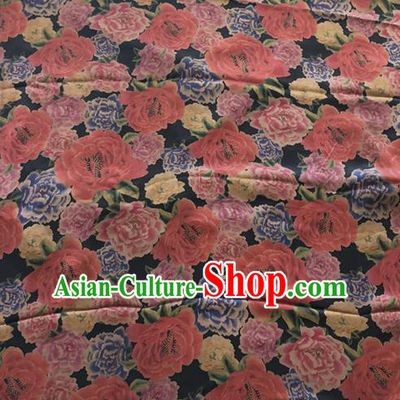 Asian Chinese Traditional Fabric Palace Rose Pattern Brocade Cloth Silk Fabric
