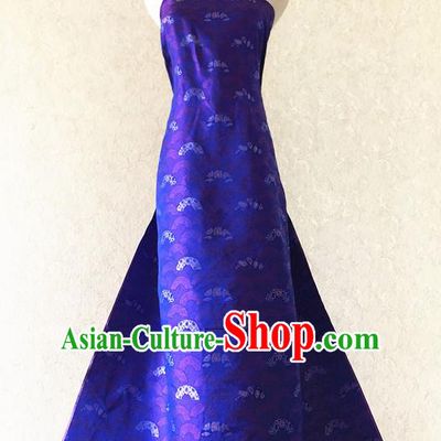 Asian Chinese Traditional Silk Fabric Classical Pattern Purple Brocade Cheongsam Cloth Silk Fabric