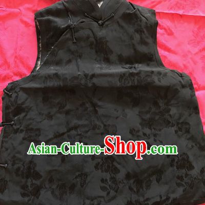 Traditional Chinese Handmade Costume Tang Suit Short LaLambswool Waistcoat Embroidered Vest for Women