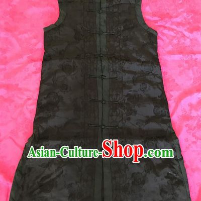 Traditional Chinese Handmade Cotton-Padded Waistcoat Costume Tang Suit Embroidered Vest for Women