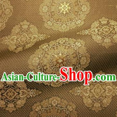 Asian Chinese Traditional Bronze Silk Fabric Royal Pattern Brocade Cheongsam Cloth Silk Fabric