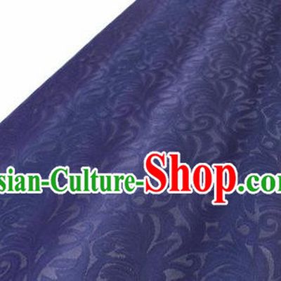 Asian Chinese Traditional Navy Silk Fabric Royal Pattern Brocade Cheongsam Cloth Silk Fabric