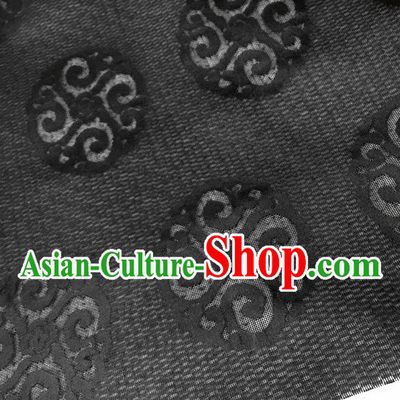 Asian Chinese Traditional Black Silk Fabric Royal Pattern Brocade Cheongsam Cloth Silk Fabric