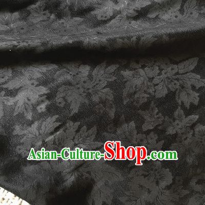 Asian Chinese Traditional Cheongsam Silk Fabric Royal Pattern Black Brocade Cloth Silk Fabric