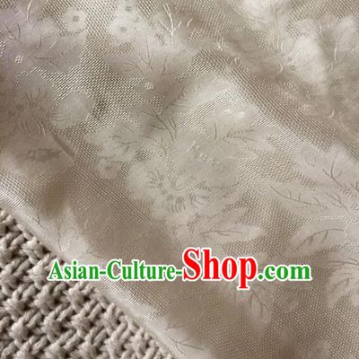 Asian Chinese Traditional Cheongsam Silk Fabric Royal Pattern White Brocade Cloth Silk Fabric