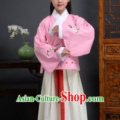Chinese Ming Dynasty Nobility Lady Costume Ancient Peri Hanfu Dress for Kids