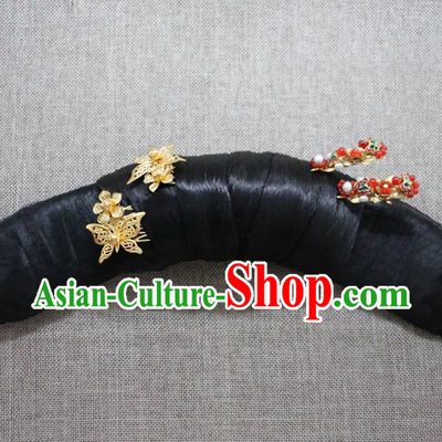Chinese Ancient Qing Dynasty Palace Lady Hair Accessories Hairpins and Wigs for Women