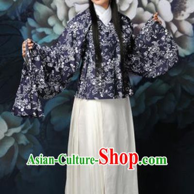 Chinese Traditional Ming Dynasty Village Girl Hanfu Dress Ancient Young Lady Costumes for Women