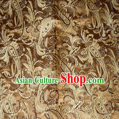 Chinese Traditional Bronze Silk Fabric Tang Suit Brocade Cheongsam Palace Pattern Cloth Material Drapery
