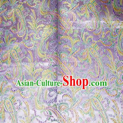 Chinese Traditional Lilac Silk Fabric Tang Suit Brocade Cheongsam Palace Pattern Cloth Material Drapery