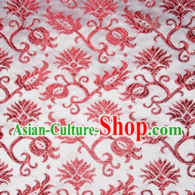 Chinese Traditional Silk Fabric Tang Suit Brocade Cheongsam Red Pattern Cloth Material Drapery