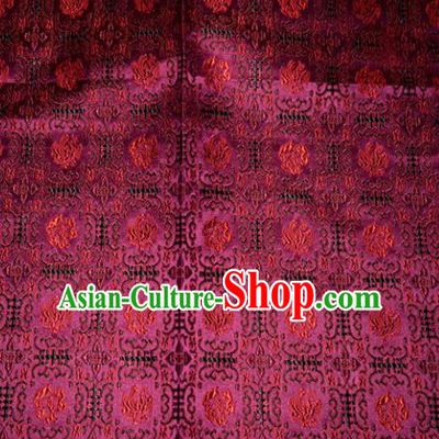 Chinese Traditional Rosy Silk Fabric Tang Suit Brocade Cheongsam Pattern Cloth Material Drapery