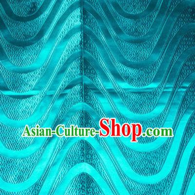 Chinese Traditional Blue Silk Fabric Tang Suit Brocade Cheongsam Classical Pattern Cloth Material Drapery
