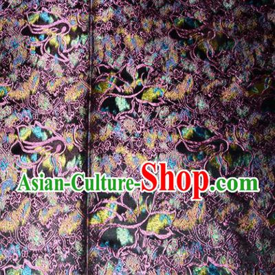 Chinese Traditional Silk Fabric Tang Suit Brocade Cheongsam Classical Purple Pattern Cloth Material Drapery