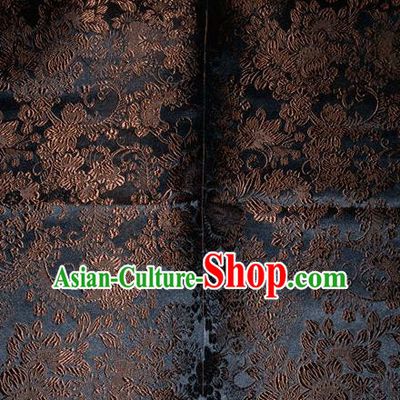 Chinese Traditional Silk Fabric Tang Suit Black Brocade Cheongsam Classical Pattern Cloth Material Drapery