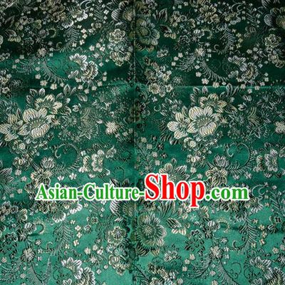 Chinese Traditional Silk Fabric Tang Suit Green Brocade Cheongsam Classical Pattern Cloth Material Drapery