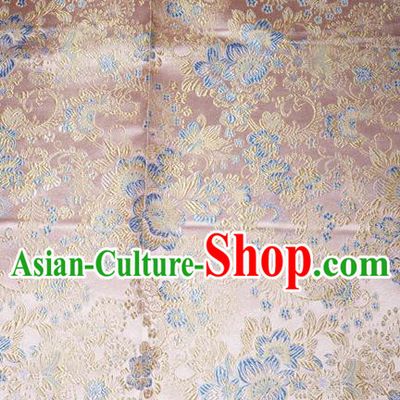Chinese Traditional Pink Silk Fabric Tang Suit Brocade Cheongsam Classical Pattern Cloth Material Drapery