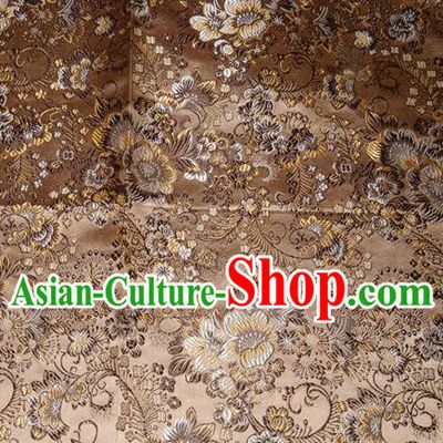 Chinese Traditional Bronze Silk Fabric Tang Suit Brocade Cheongsam Classical Pattern Cloth Material Drapery